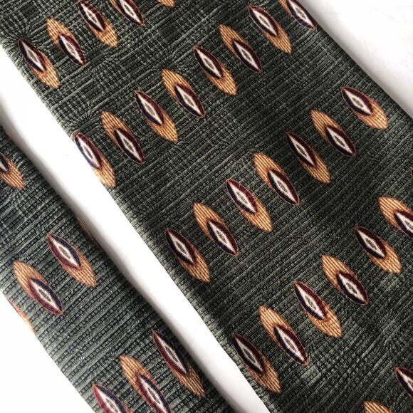 Bill Blass Black Label Silk Tie Diamonds Green - Picture 4 of 6